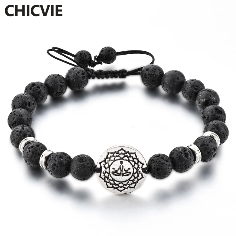 CHICVIE Silver Lotus Charm Bracelets Bangles For Men Women Black Onyx Natural Stone Bead Braided Adjustable Bracelet SBR180138
CHICVIE Silver Lotus Charm Bracelets Bangles For Men Women Black Onyx Natural Stone Bead Braided Adjustable Bracelet SBR180138