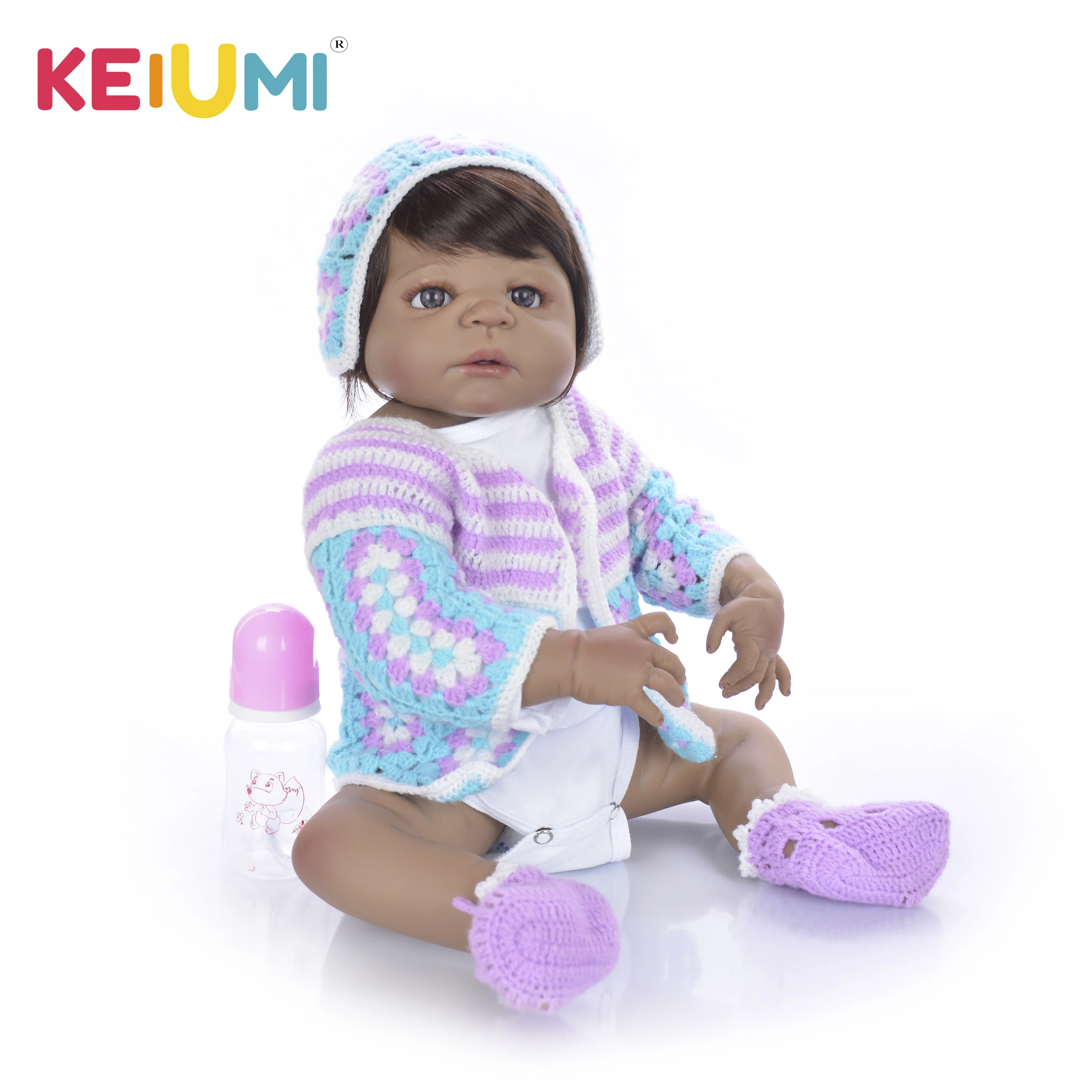 KEIUMI Lifelike Silicone 23 inch Ethnic Reborn Baby Dolls Girl Black Skin Princess Baby Full Vinyl Body Reborn Boneca For kids
KEIUMI Lifelike Silicone 23 inch Ethnic Reborn Baby Dolls Girl Black Skin Princess Baby Full Vinyl Body Reborn Boneca For kids