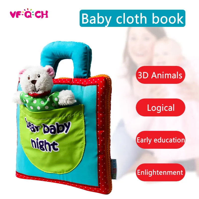 Funny Soft Baby Quiet Cloth Book Infant Bear Night 3D Activity Book Newborn Baby Toys Early educational toy Books for Kids
Funny Soft Baby Quiet Cloth Book Infant Bear Night 3D Activity Book Newborn Baby Toys Early educational toy Books for Kids