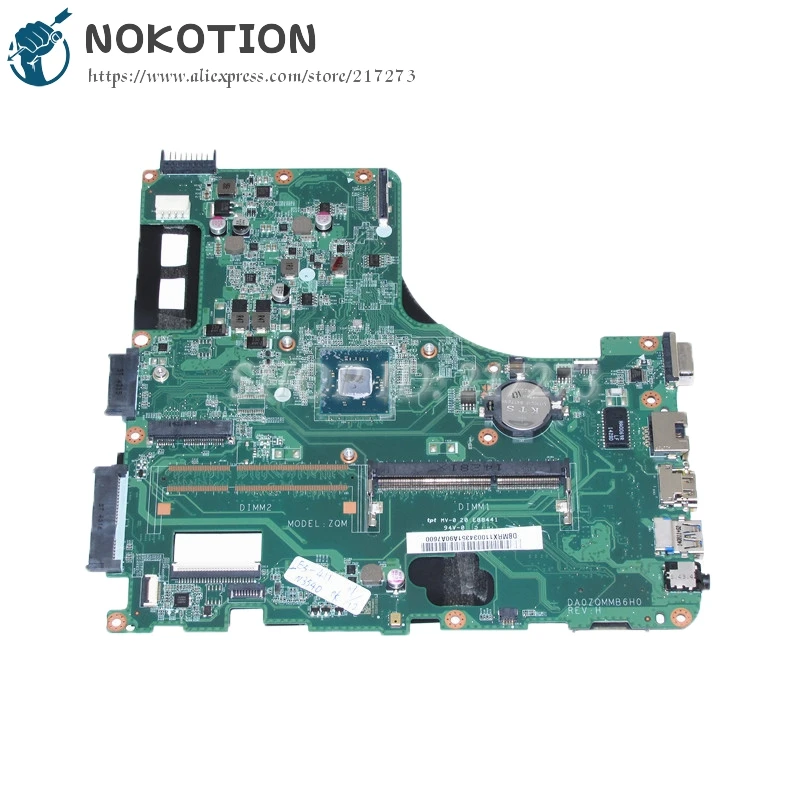 Материнская плата NOKOTION DA0ZQMMB6H0 DBMRX11003 дБ. MRX11.003 для ноутбука Acer Asipre E5-411 материнская плата с процессором на борту DDR3
Материнская плата NOKOTION DA0ZQMMB6H0 DBMRX11003 дБ. MRX11.003 для ноутбука Acer Asipre E5-411 материнская плата с процессором на борту DDR3