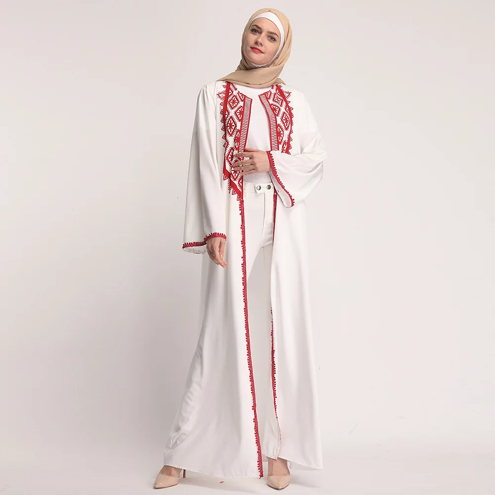 Белое марокканское кимоно Abaya Дубай Турция турецкий Бангладеш Исламская одежда
