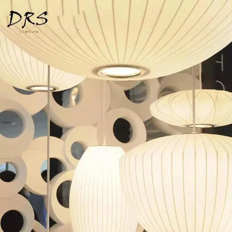 Japanese UFO Cloth Pendant Lights for Living Room New Chinese Bedroom Hanglamp Lustre Suspension Hanging Lampadario Fixture | Лампы и