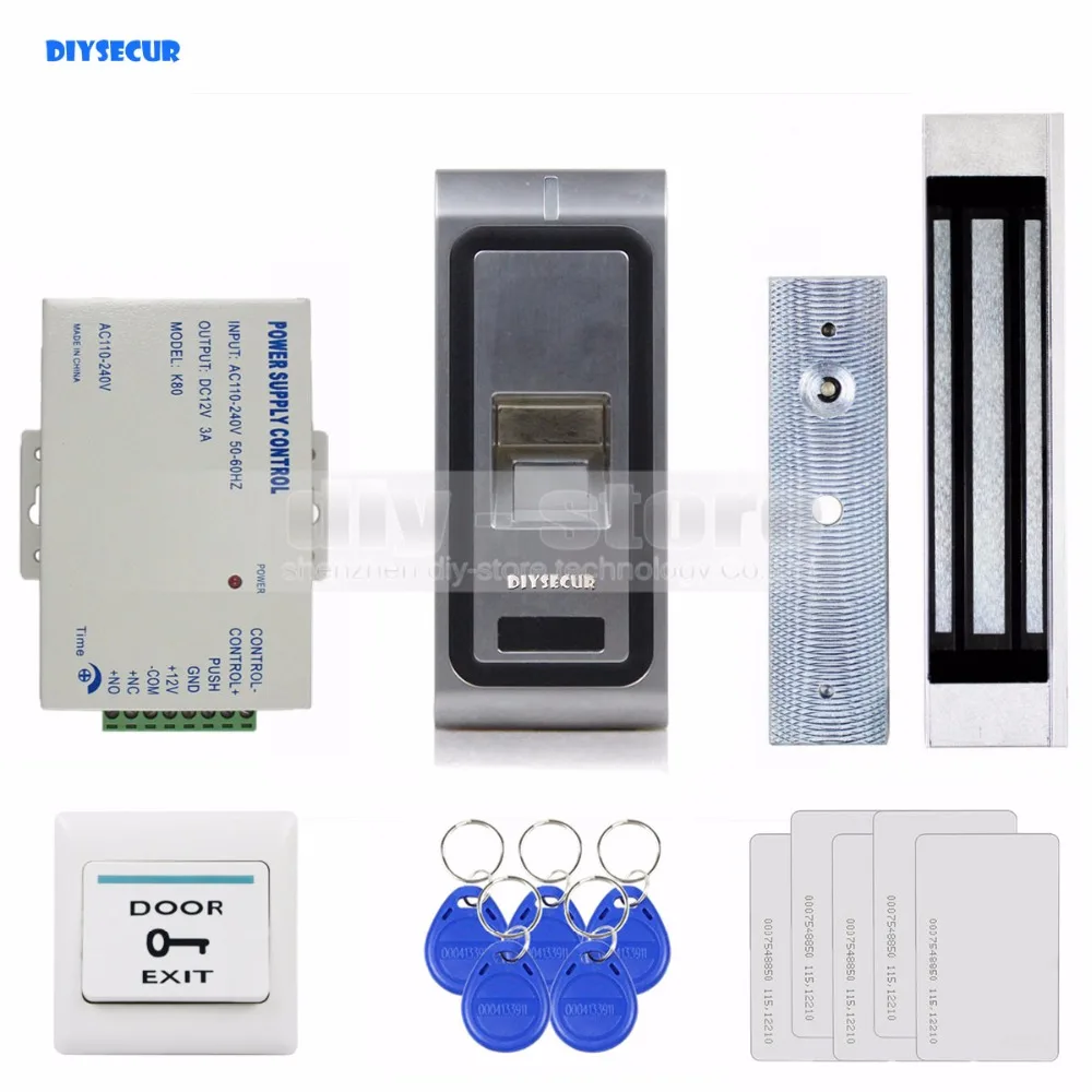 DIYSECUR 180kg Magnetic Lock Fingerprint 125KHz RFID ID Card Reader 2 in 1 Door Access Control System Kit
DIYSECUR 180kg Magnetic Lock Fingerprint 125KHz RFID ID Card Reader 2 in 1 Door Access Control System Kit