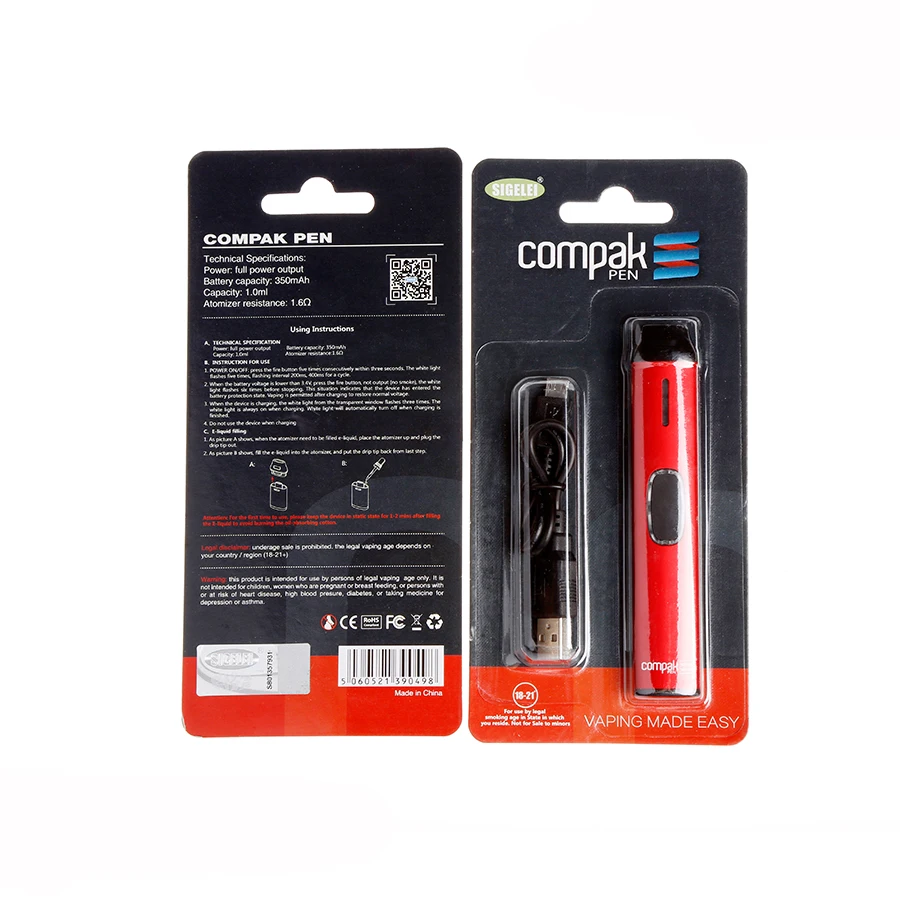 Original Compak range Vape pen pocket electronic cigarette kit Compack pen mod and tank Internal Battery
Original Compak range Vape pen pocket electronic cigarette kit Compack pen mod and tank Internal Battery