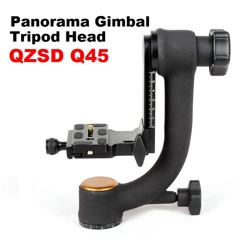 

QZSD Q45 Professional 360-degree Panorama Gimbal Tripod Head Bird-Swing Quick Release Plate For DSLR Video Camera Telephoto Lens