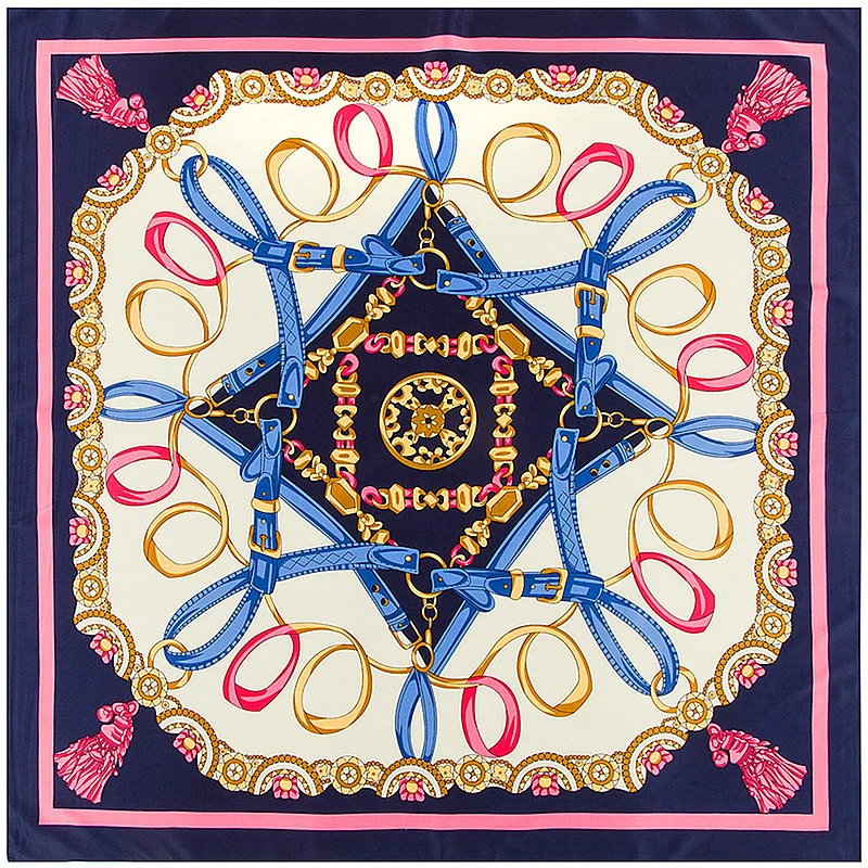 High Quality 100% Silk Scarf Luxury Brand Melt Chain Neckerchief Muslim Headscarf Square Scarves Lady Foulard Female Bandana
High Quality 100% Silk Scarf Luxury Brand Melt Chain Neckerchief Muslim Headscarf Square Scarves Lady Foulard Female Bandana