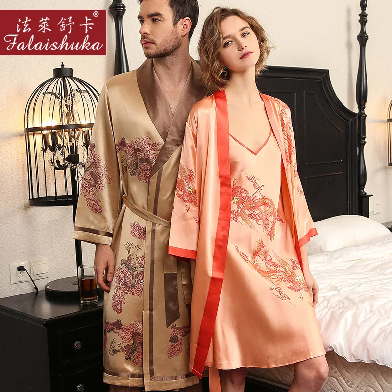 22 momme 100% genuine silk pyjama couple Robe men Noble dress+robe sexy Gown sets women elegance silky pure mulberry silk robes
22 momme 100% genuine silk pyjama couple Robe men Noble dress+robe sexy Gown sets women elegance silky pure mulberry silk robes