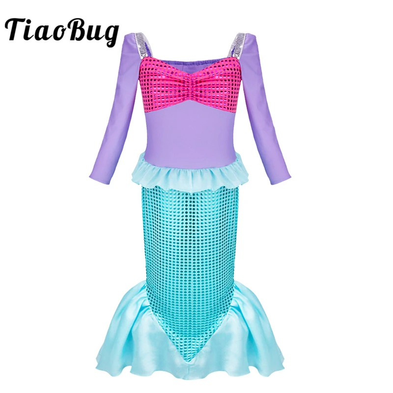 TiaoBug Children Long Sleeve Shiny Sequined Girls Mermaid Costume Dress Kids Anime Cosplay Party Holiday Fancy Halloween Costume
TiaoBug Children Long Sleeve Shiny Sequined Girls Mermaid Costume Dress Kids Anime Cosplay Party Holiday Fancy Halloween Costume