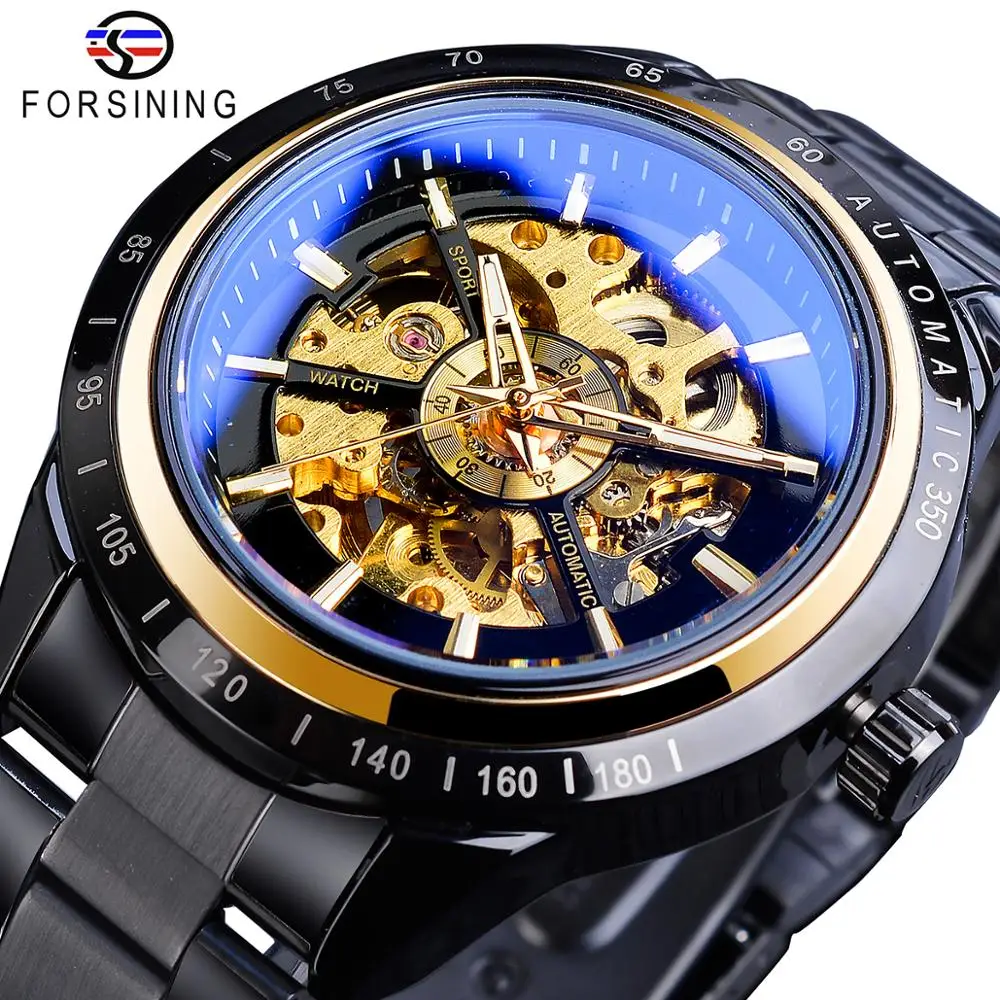 Forsining 2019 Unique Mens Mechanical Watch Automatic Black Steampunk Sport Watches Full Steel Band Wristwatch Relogio Masculino
Forsining 2019 Unique Mens Mechanical Watch Automatic Black Steampunk Sport Watches Full Steel Band Wristwatch Relogio Masculino