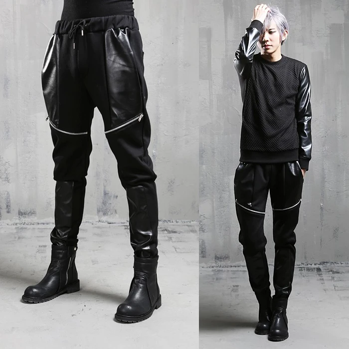 27-44 2017 New men's clothing singer Performing Spell leather casual harem pants trousers plus size costumes
27-44 2017 New men's clothing singer Performing Spell leather casual harem pants trousers plus size costumes