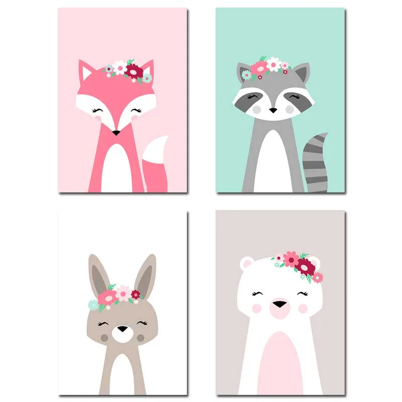 Woodland Animal Flower Wall Art Nursery Canvas Painting Nordic Kids Decoration Picture For Baby Bedroom Decor Unframed
Woodland Animal Flower Wall Art Nursery Canvas Painting Nordic Kids Decoration Picture For Baby Bedroom Decor Unframed