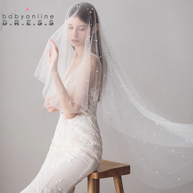 Voile Mariage 1.2M One Layer Ivory Wedding Veil with Pearl Beaded Soft Tulle Bridal Veil Cheap Wedding Accessories Veu de Noiva
Voile Mariage 1.2M One Layer Ivory Wedding Veil with Pearl Beaded Soft Tulle Bridal Veil Cheap Wedding Accessories Veu de Noiva