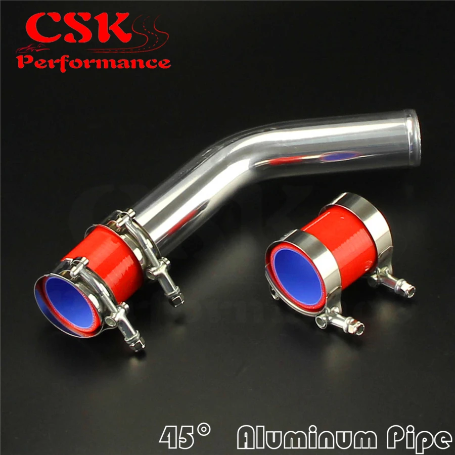 45 Degree 57mm 2.25" Aluminum Intercooler Piping pipe Tube hose + Silicone hose w/ T-clamps
45 Degree 57mm 2.25" Aluminum Intercooler Piping pipe Tube hose + Silicone hose w/ T-clamps