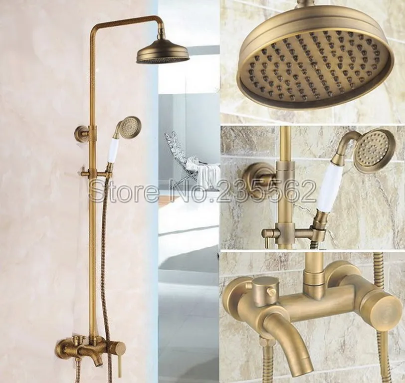 Bathroom Shower Faucet Rain Shower Faucet Set Single Handle Cold and Hot Water Tub Mixer Taps Antique Brass Finish lrs183
Bathroom Shower Faucet Rain Shower Faucet Set Single Handle Cold and Hot Water Tub Mixer Taps Antique Brass Finish lrs183