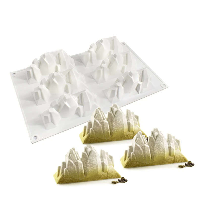 6PCS 3D Iceberg Silicone Mold Cake Chocolate Candy Fondant Candle Soap Moulds Jelly Clay Wedding Decoration DIY Baking Tool
6PCS 3D Iceberg Silicone Mold Cake Chocolate Candy Fondant Candle Soap Moulds Jelly Clay Wedding Decoration DIY Baking Tool