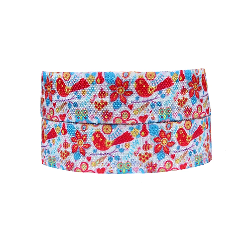 50 Yards per lot spring flower and birds printed fold over elastic for garment accessories
50 Yards per lot spring flower and birds printed fold over elastic for garment accessories