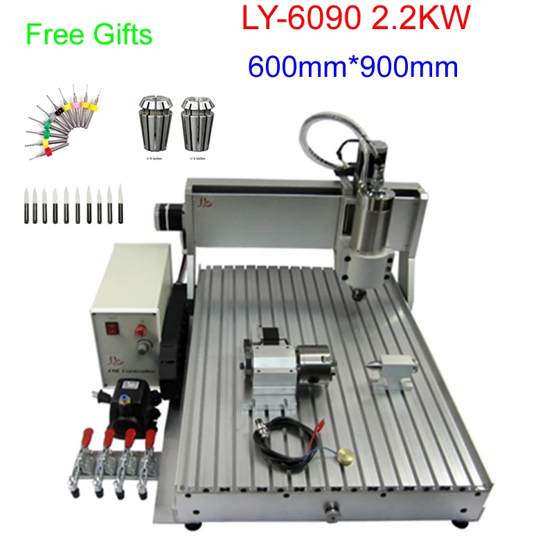 2.2KW cnc milling machine LY 6090 3axis 4axis cnc engraving machine with watercoolling spindle and ball screw free DDP to RU
2.2KW cnc milling machine LY 6090 3axis 4axis cnc engraving machine with watercoolling spindle and ball screw free DDP to RU