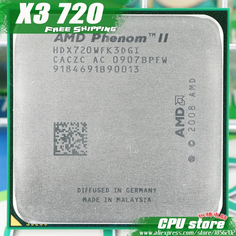 Процессор AMD Phenom II X3 720 процессор трехъядерный (2 8 ГГц/6 м/95 Вт/2000 ГГц) разъем am3 am2 +