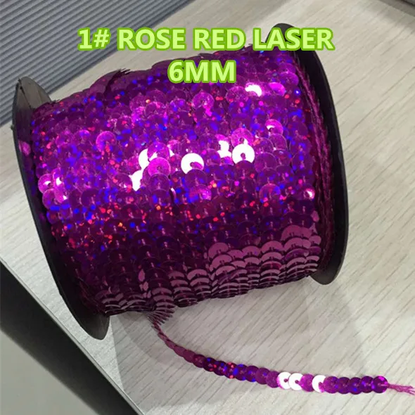100 Yards 6mm Laser Bright Sequins Trim, Sold per Packet of 1 Roll(100 Yards)-Rose Red Laser
100 Yards 6mm Laser Bright Sequins Trim, Sold per Packet of 1 Roll(100 Yards)-Rose Red Laser