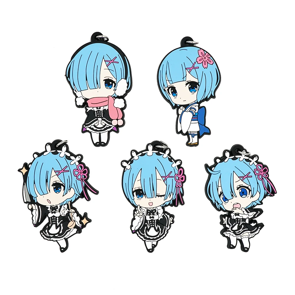 Резиновый брелок для ключей с рисунком Re:Zero kara Hajimeru Isekai Seikatsu Anime Rem Roleplay|Брелоки| |