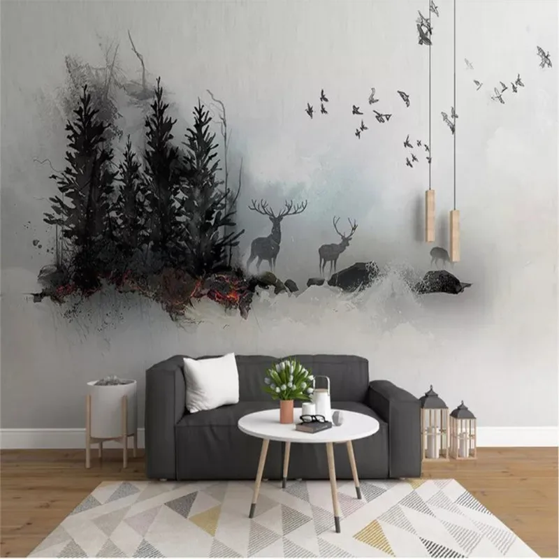 Custom wallpaper, artistic abstract, ink, landscape, elk, bird, wall decoration - high-grade waterproof material
Custom wallpaper, artistic abstract, ink, landscape, elk, bird, wall decoration - high-grade waterproof material