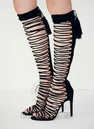 Rihanna Gladiator Over Knee High Heel Boots Sexy Women Lace Up Peep Toe Stiletto Sandals Party Fetish Shoes Motorcycle Boots
Rihanna Gladiator Over Knee High Heel Boots Sexy Women Lace Up Peep Toe Stiletto Sandals Party Fetish Shoes Motorcycle Boots