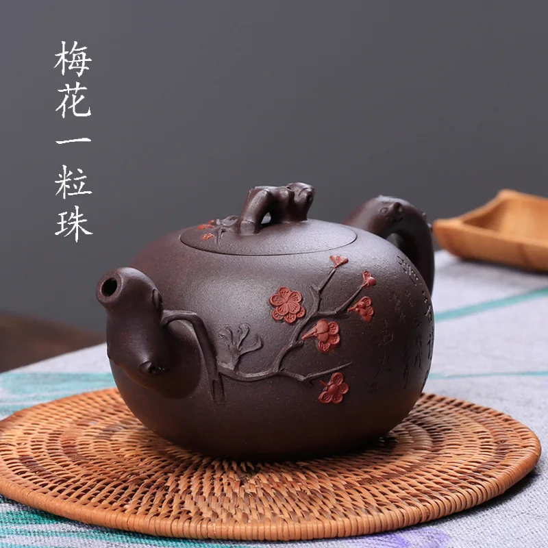 Sand Pot Wholesale Teaware Ore Purple Mud Customized Hand-made Mud Painting Pot Plum Blossom One Pearl for Distribution
Sand Pot Wholesale Teaware Ore Purple Mud Customized Hand-made Mud Painting Pot Plum Blossom One Pearl for Distribution