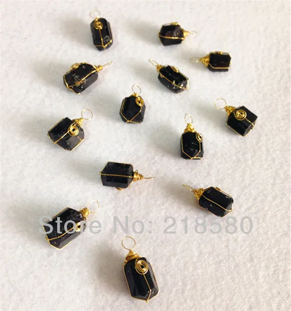 H-SP19 Raw Black Tourmaline Rough Quartz Pendant with Gold Or Silver Wire Warapped
H-SP19 Raw Black Tourmaline Rough Quartz Pendant with Gold Or Silver Wire Warapped