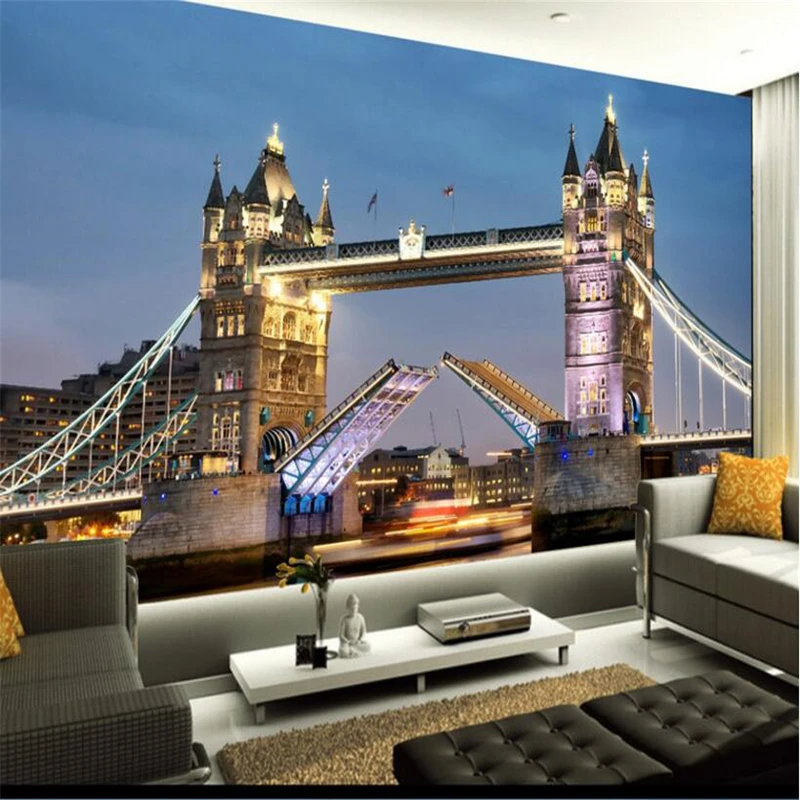 beibehang Custom 3d wallpaper European style tower bridge TV background living room bedroom wall painting decoration
beibehang Custom 3d wallpaper European style tower bridge TV background living room bedroom wall painting decoration