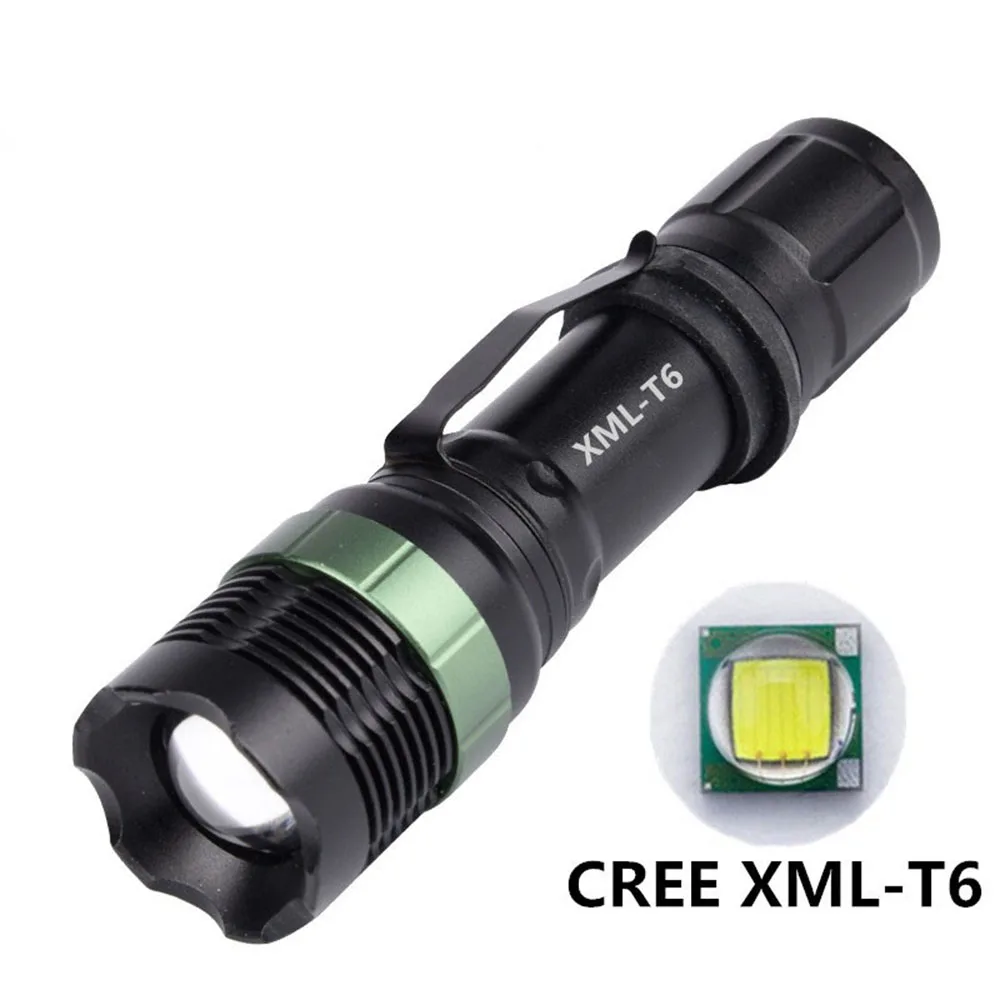 Светодиодный фонарик Cree XM L T6 с регулируемым фокусом портативный удобный