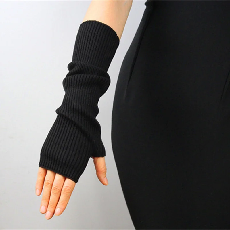 Pure Cashmere Gloves 40cm Long Style Pure Wool Semi-Finger Fingerless Solid Color Autumn Winter Black Knitted Woman Gloves TB103
Pure Cashmere Gloves 40cm Long Style Pure Wool Semi-Finger Fingerless Solid Color Autumn Winter Black Knitted Woman Gloves TB103