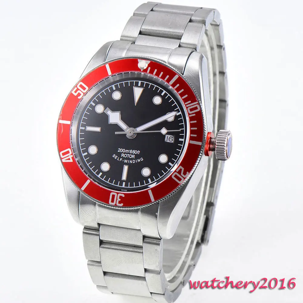 41mm Corgeut black Sterile dial Sapphire Crystal Deployment Buckle Luminous Hand Red Bezel Automatic Mechanical Mens Watch
41mm Corgeut black Sterile dial Sapphire Crystal Deployment Buckle Luminous Hand Red Bezel Automatic Mechanical Mens Watch