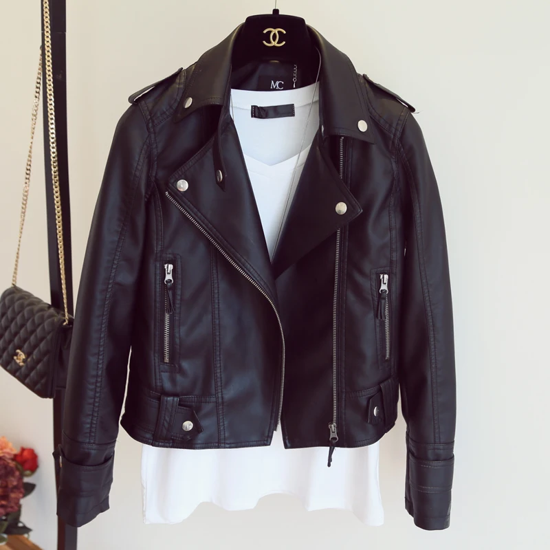 Leather Jacket 2019 Women's Coat Slim Lapel Motorcycle Jacket Black Pink New Year Design PU Leather Jacket Soft Leather
Leather Jacket 2019 Women's Coat Slim Lapel Motorcycle Jacket Black Pink New Year Design PU Leather Jacket Soft Leather