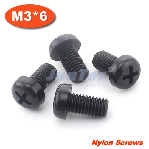 100pcs/lot DIN7985 M3*6 Black Nylon Phillips Pan Head (Cross recessed pan head) Machine Screws
100pcs/lot DIN7985 M3*6 Black Nylon Phillips Pan Head (Cross recessed pan head) Machine Screws