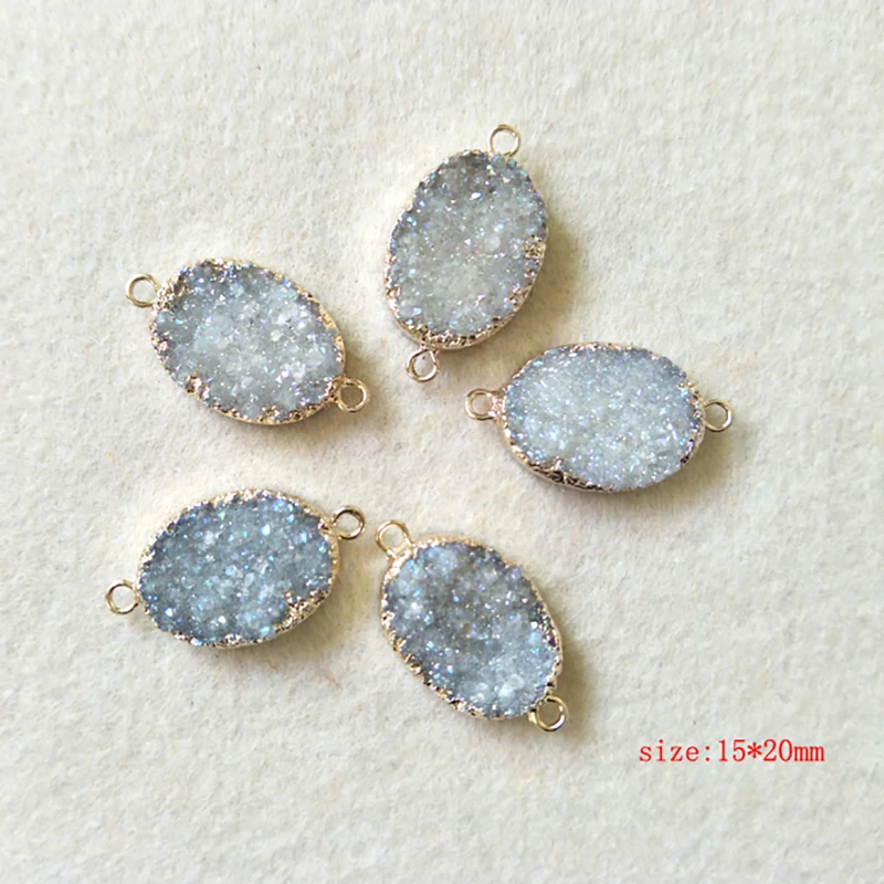 5pcs Natural White Oval Agate geode Gold Plated Druzy Connector Drusy Gemstone Jewelry For DIY Making Bracelet necklace CT12
5pcs Natural White Oval Agate geode Gold Plated Druzy Connector Drusy Gemstone Jewelry For DIY Making Bracelet necklace CT12