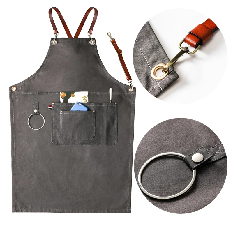 2018 Canvas Apron Senior Gray BBQ Bib Leather Chefer Kitchen Apron for Women Men Barber cooking Restaurant Waitress Print Logo
2018 Canvas Apron Senior Gray BBQ Bib Leather Chefer Kitchen Apron for Women Men Barber cooking Restaurant Waitress Print Logo