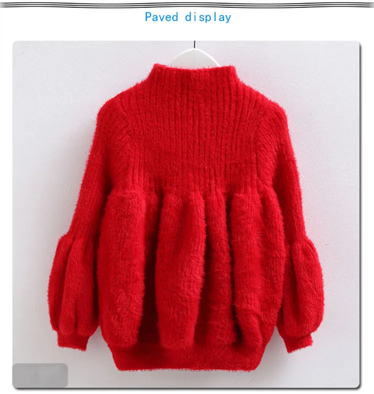 Children Clothes Knitted Pullover Sweater Girl Red Princess Fashion Knitwear Lantern Sleeve Autumn Winter Kids Girls Sweaters
Children Clothes Knitted Pullover Sweater Girl Red Princess Fashion Knitwear Lantern Sleeve Autumn Winter Kids Girls Sweaters
