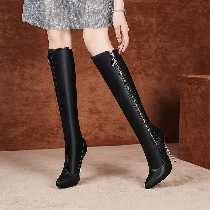 ISNOM Stiletto Heels High Boots Women Knee High Boots Ladies 2019 New Fashion Party Shoes Female Zip Pointed Toe Shoes Winter
ISNOM Stiletto Heels High Boots Women Knee High Boots Ladies 2019 New Fashion Party Shoes Female Zip Pointed Toe Shoes Winter
