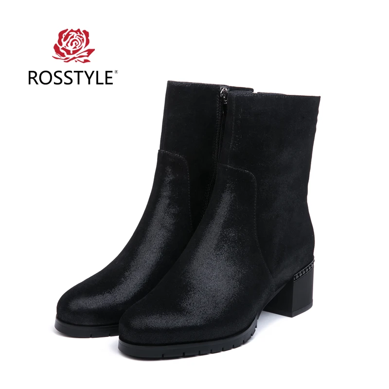 ROSSTYLE Action Genuine Leather Women Ankle Boots Round Toe Zipper Square Heel Female Boot Keep Warm Winter Boots Women Shoes B9
ROSSTYLE Action Genuine Leather Women Ankle Boots Round Toe Zipper Square Heel Female Boot Keep Warm Winter Boots Women Shoes B9