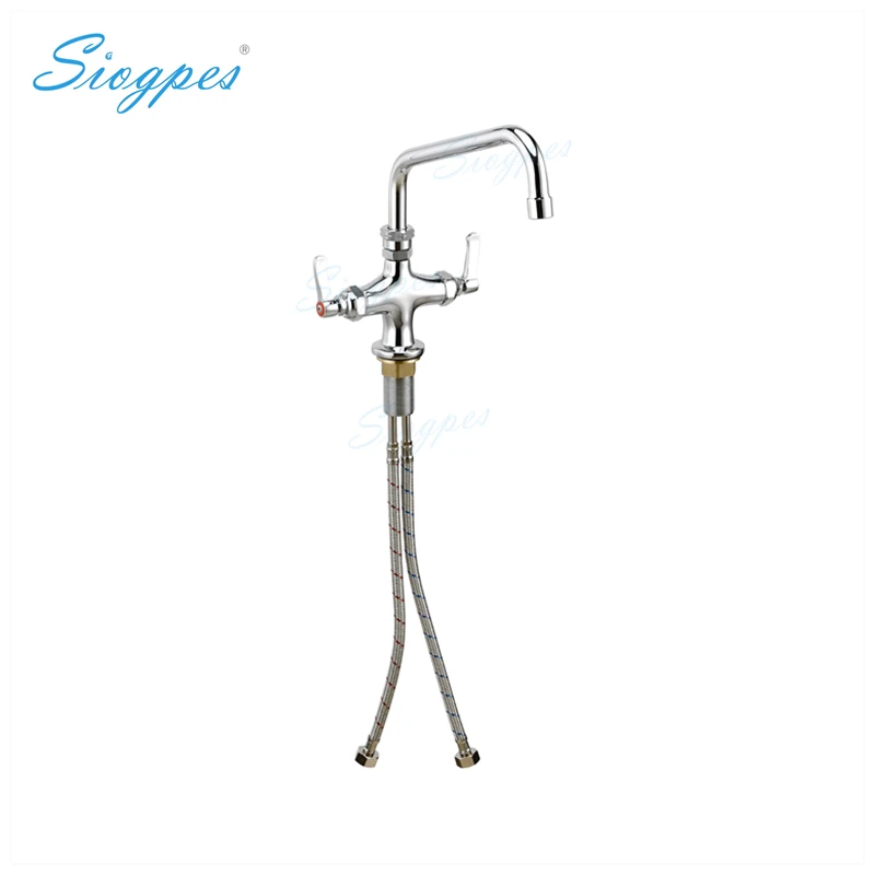 Solid Brass Dual Hob Mounted Commercial Kitchen Sink Faucet with Swing Spout for Food Service
Solid Brass Dual Hob Mounted Commercial Kitchen Sink Faucet with Swing Spout for Food Service