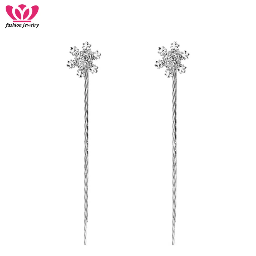 Fashion Snow Flower CZ Zircon Crystal Drop Earrings for Women Long Tassel Earrings Bohemian Jewelry Gifts Good Quality 2019 New
Fashion Snow Flower CZ Zircon Crystal Drop Earrings for Women Long Tassel Earrings Bohemian Jewelry Gifts Good Quality 2019 New