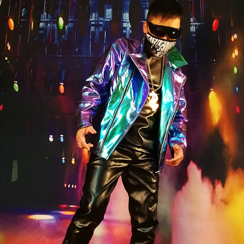 Trendy male singer cool tech baggy motorcycle jacket nightclub bar hairdresser stage dress costumes
Trendy male singer cool tech baggy motorcycle jacket nightclub bar hairdresser stage dress costumes