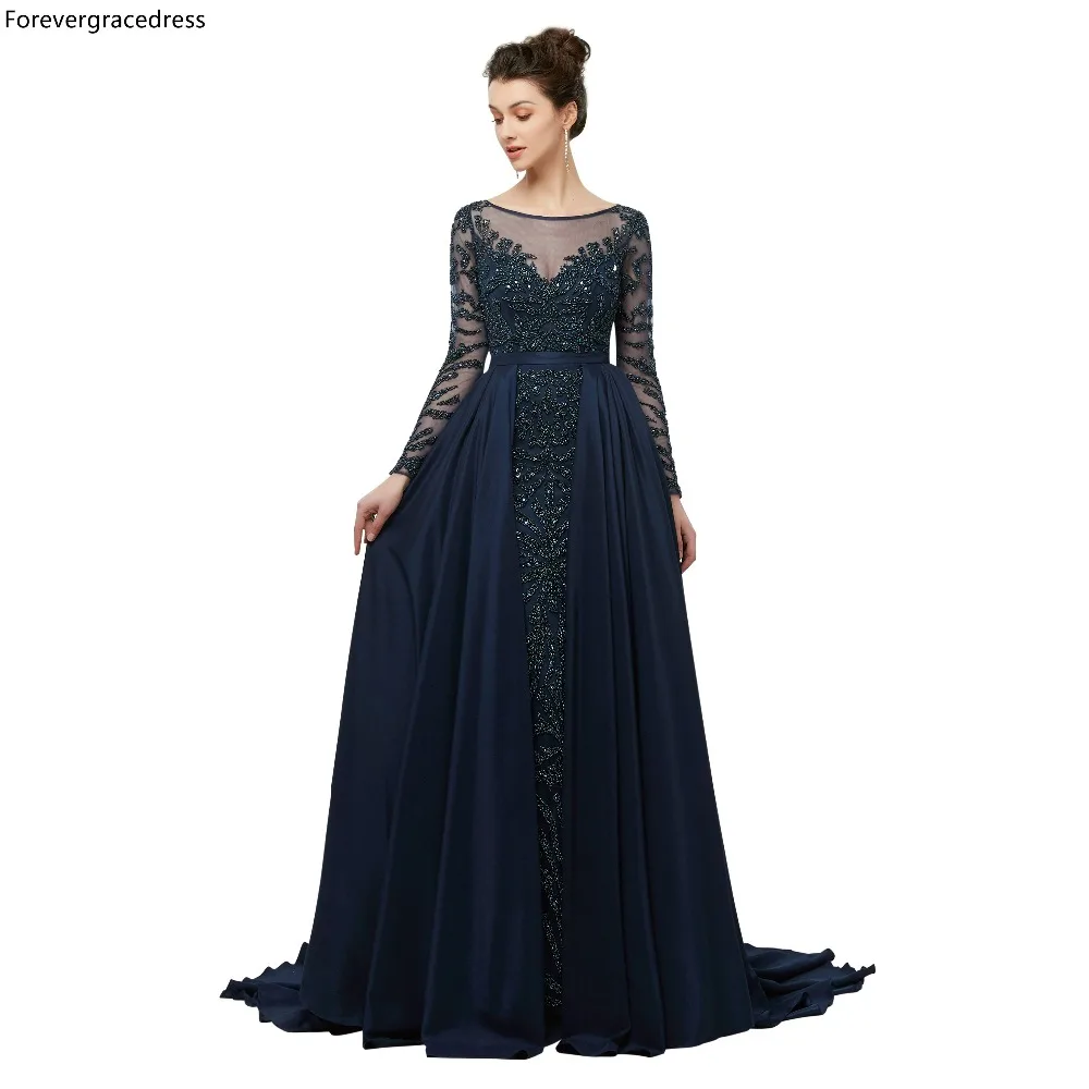 Forevergracedress Luxury Navy Blue Beading Evening Dresses 2019 Elegant Sheer Neck Formal Party Gowns Plus Size Custom Made
Forevergracedress Luxury Navy Blue Beading Evening Dresses 2019 Elegant Sheer Neck Formal Party Gowns Plus Size Custom Made