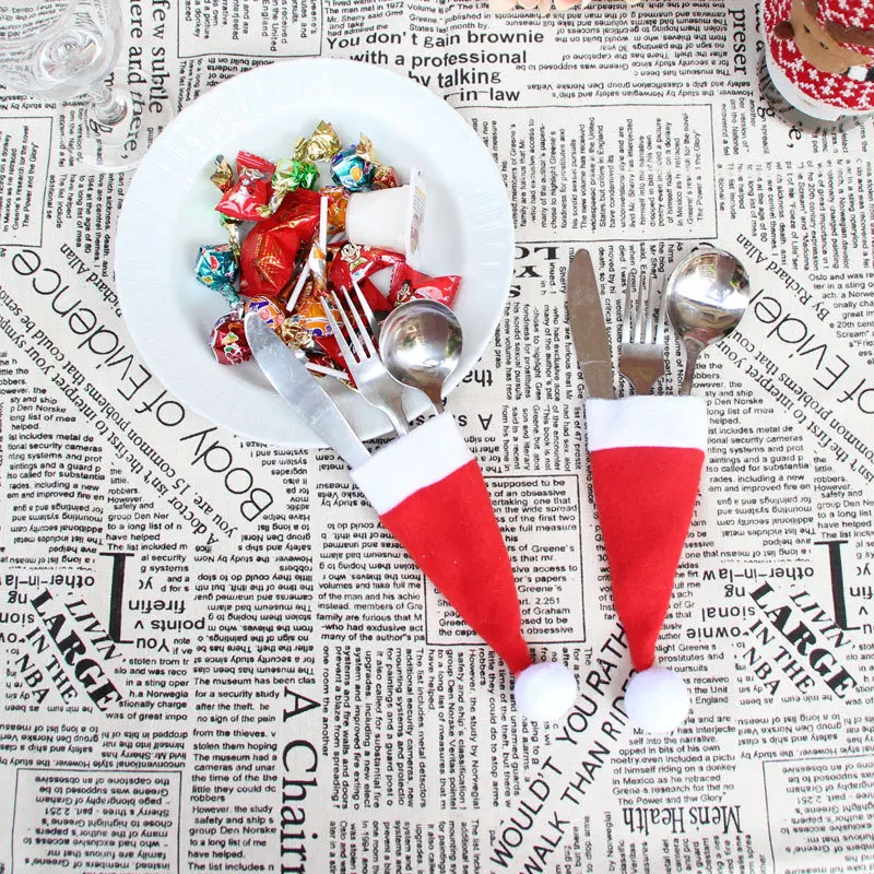 Hot Sale 20191PC Christmas Decorative tableware Knife Fork Set Lovely Christmas Hat Storage Tool enfeites de natal Gift 1 pc
Hot Sale 20191PC Christmas Decorative tableware Knife Fork Set Lovely Christmas Hat Storage Tool enfeites de natal Gift 1 pc