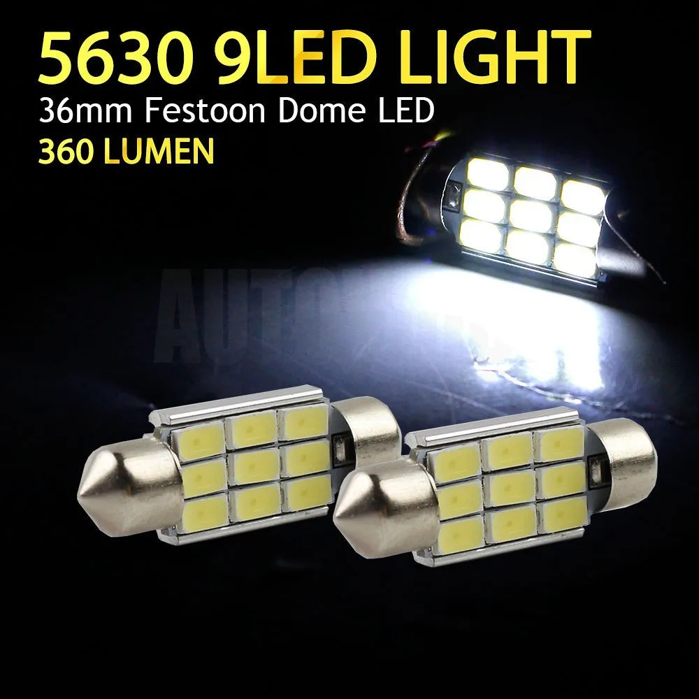 10Pcs/Lot Auto Car 36mm Canbus 5630 Interior Festoon LED 9SMD Dome Map No.Plate Bulb 360LM DC12V No Error
10Pcs/Lot Auto Car 36mm Canbus 5630 Interior Festoon LED 9SMD Dome Map No.Plate Bulb 360LM DC12V No Error