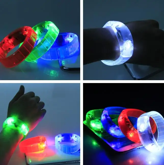 Flashing LED Light Up Bracelet Sound Voice activated Glow Flash Bangle Club KTV Dance Party Concert Event supplies 100pcs/Lot
Flashing LED Light Up Bracelet Sound Voice activated Glow Flash Bangle Club KTV Dance Party Concert Event supplies 100pcs/Lot