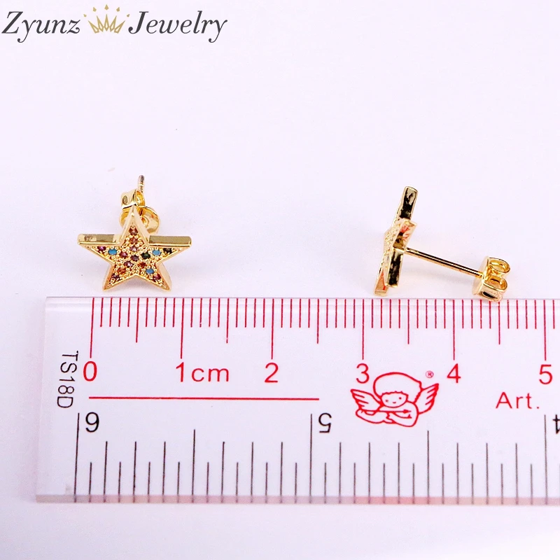 10 Pairs, Gold Star Earring Micro Pave Rainbow CZ Zircon Rhinestone Stud Earrings For Women Hiphop Jewelry
10 Pairs, Gold Star Earring Micro Pave Rainbow CZ Zircon Rhinestone Stud Earrings For Women Hiphop Jewelry