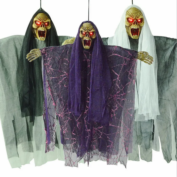 Horror props Halloween haunted house bar ktv decoration decorations bright voice skull head small hanging ghost
Horror props Halloween haunted house bar ktv decoration decorations bright voice skull head small hanging ghost