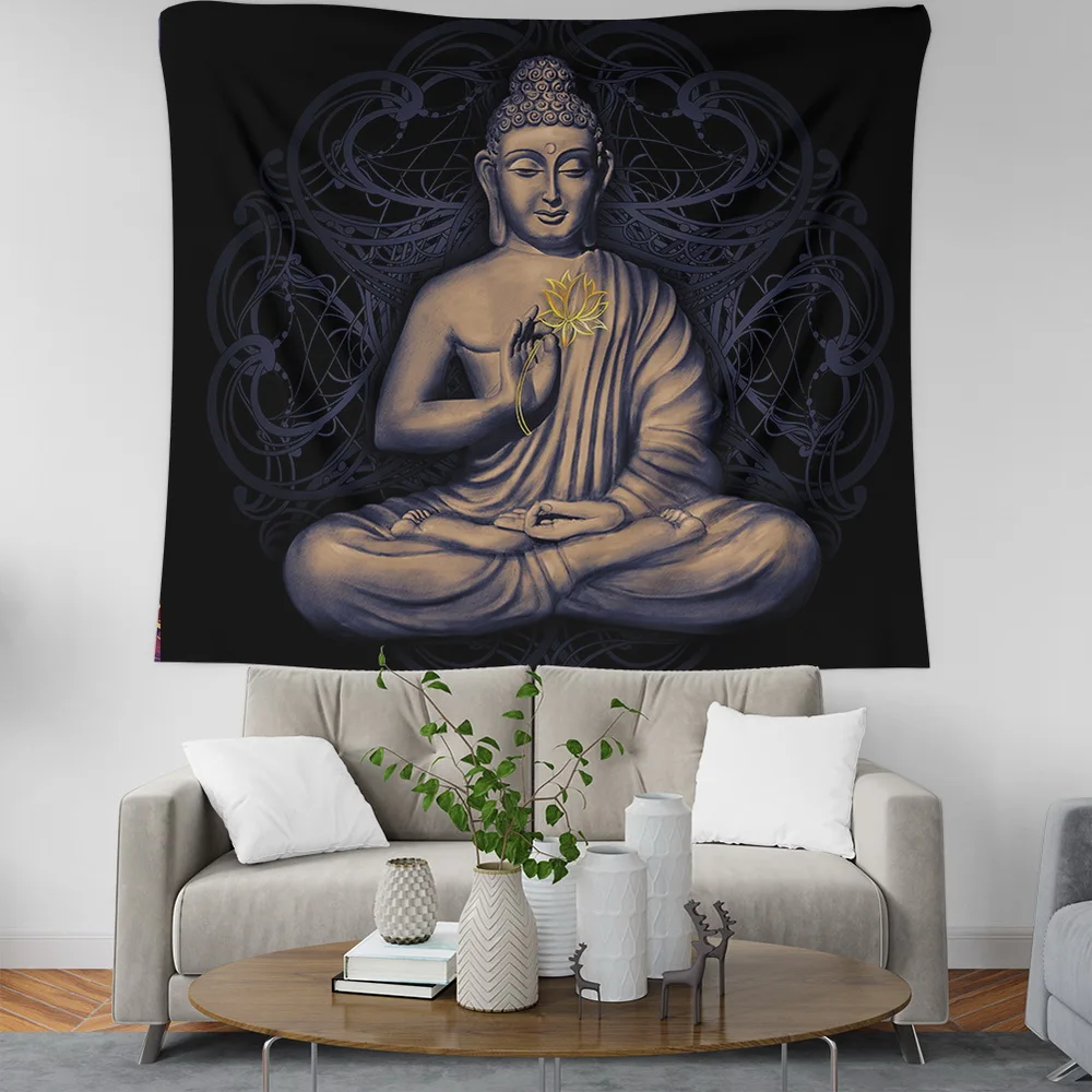 Indian Buddha Statue Tapestry Wall Hanging Buddhism Lotus Flower Wall Cloth Tapestries Home Decoration
Indian Buddha Statue Tapestry Wall Hanging Buddhism Lotus Flower Wall Cloth Tapestries Home Decoration