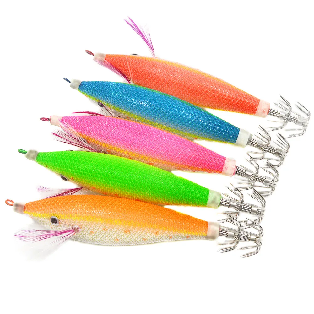 5 PCS 11cm 3D eyes wood shrimp fake lures 5 colors luminous squid hook artificial squid jigs octopus fishing baits
5 PCS 11cm 3D eyes wood shrimp fake lures 5 colors luminous squid hook artificial squid jigs octopus fishing baits